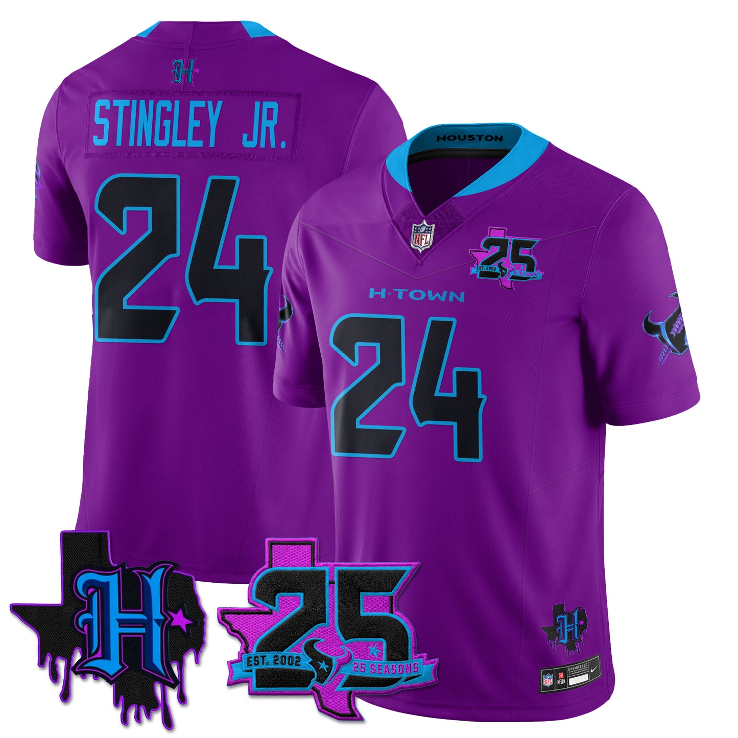 Houston Texans 25th Seasons in 2026 DJ Screw Vapor Limited Jersey - All Stitched