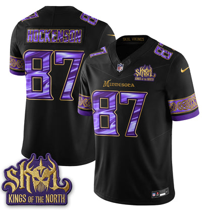 Minnesota Vikings Fangear Edition Warrior Skol Patch Vapor Jersey - Stitched