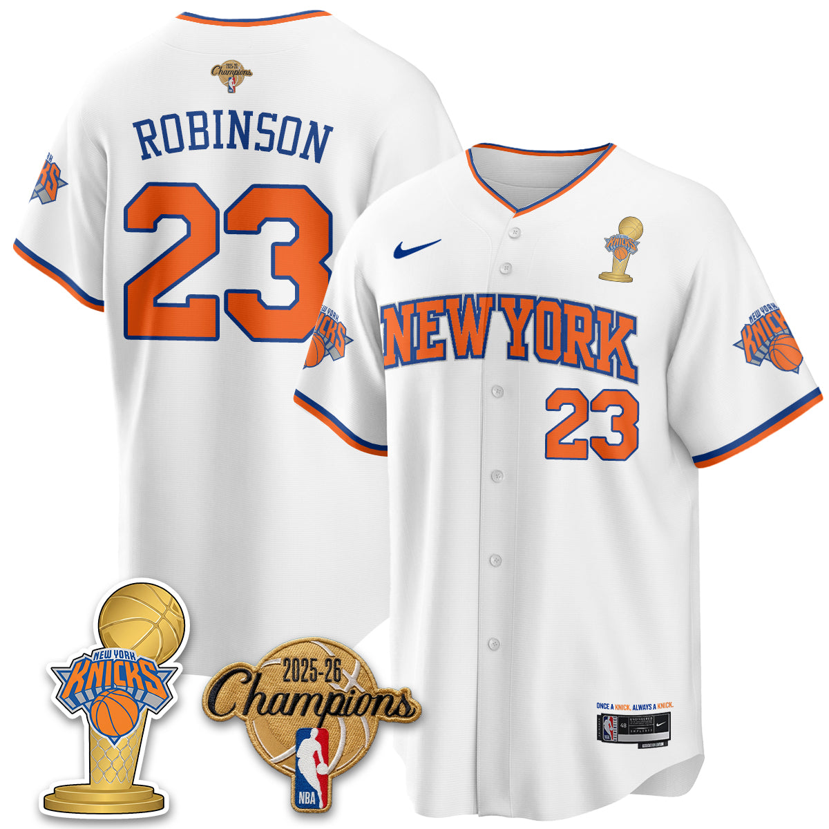 New York Knicks 2026 NBA Champions Vapor Jersey - Stitched