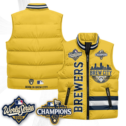 Milwaukee Brewers 2026 NL Champions Puffer Vest - Printed