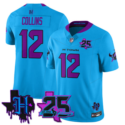 Houston Texans 25th Seasons in 2026 DJ Screw Vapor Limited Jersey - All Stitched