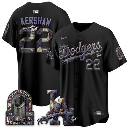 Los Angeles Dodgers Nightmare Edition Vapor Jersey - Stitched