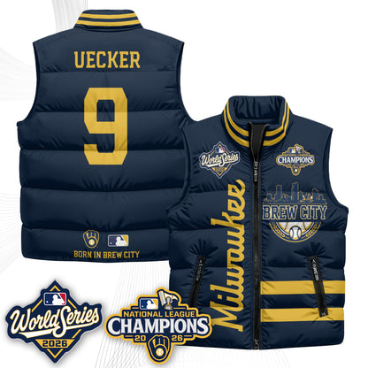 Milwaukee Brewers 2026 NL Champions Puffer Vest - Printed
