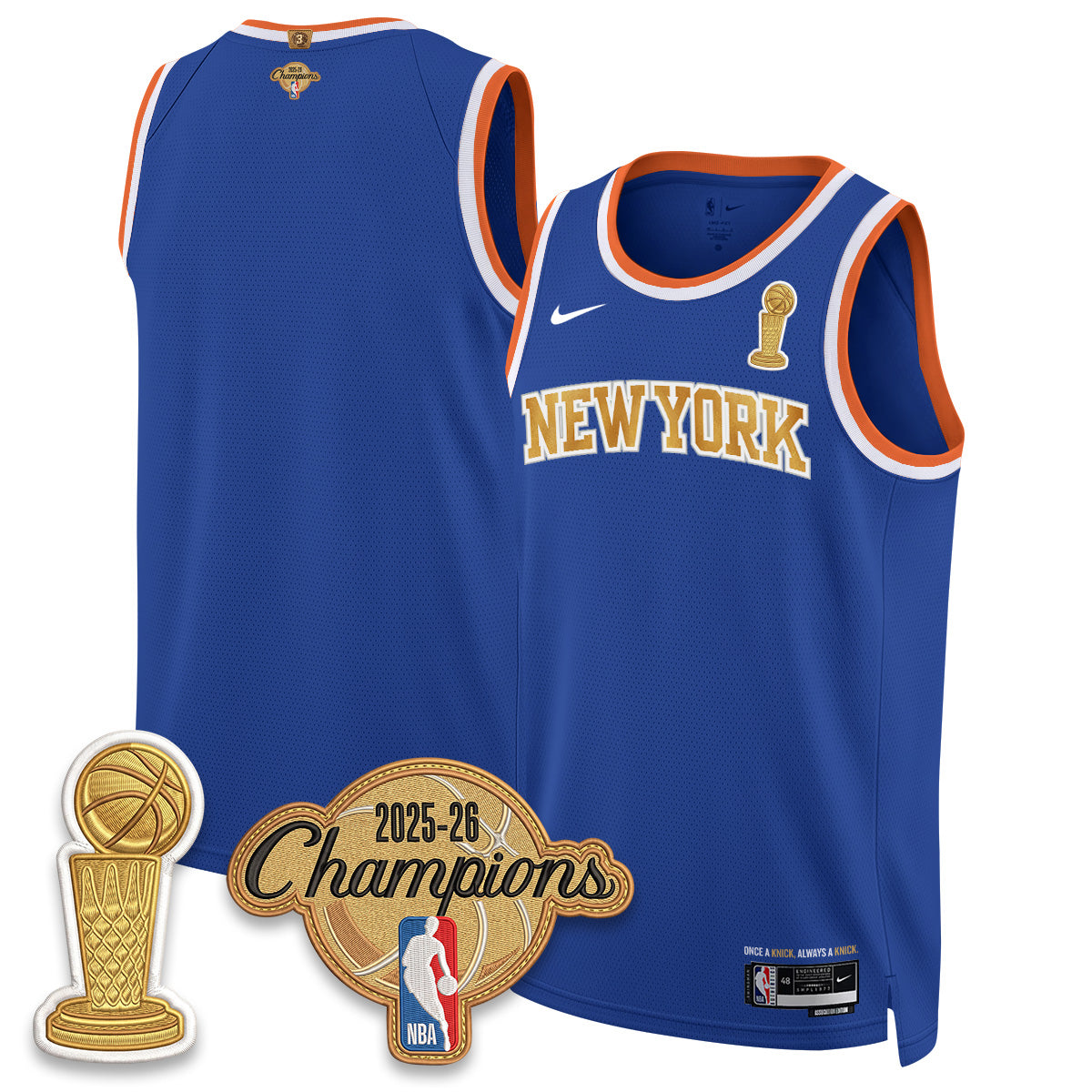 New York Knicks Champions Night Vapor Jersey - Stitched-NQD