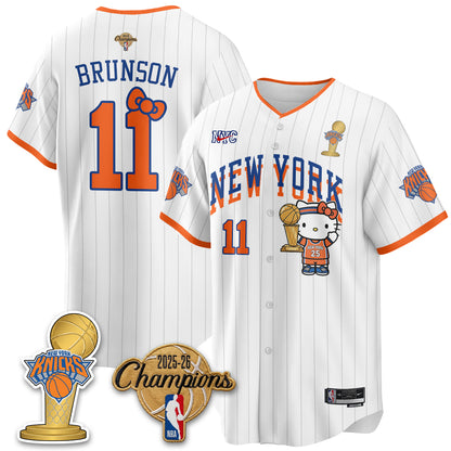 New York Knicks 2026 NBA Champions x Meow Kitty Vapor Jersey - Stitched