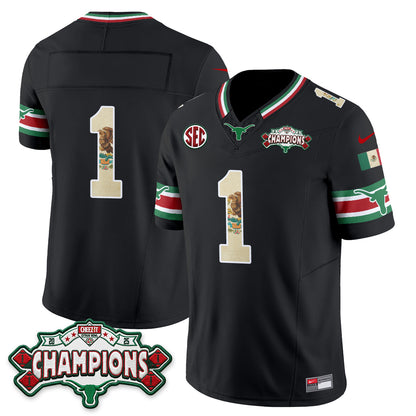 Texas Longhorns Mexico Edition Vapor Jersey - Stitched-NQD