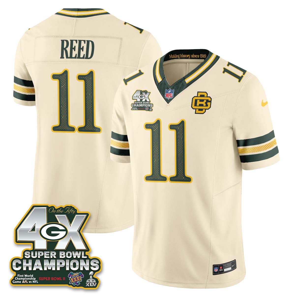 Green Bay Packers 2026 Rivalries 4X Champs Vapor Jersey - Stitched