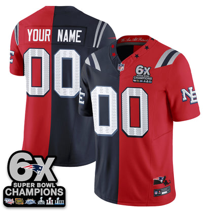 New England Patriots Rivalries Split Edition Vapor Custom Jersey - Stitched
