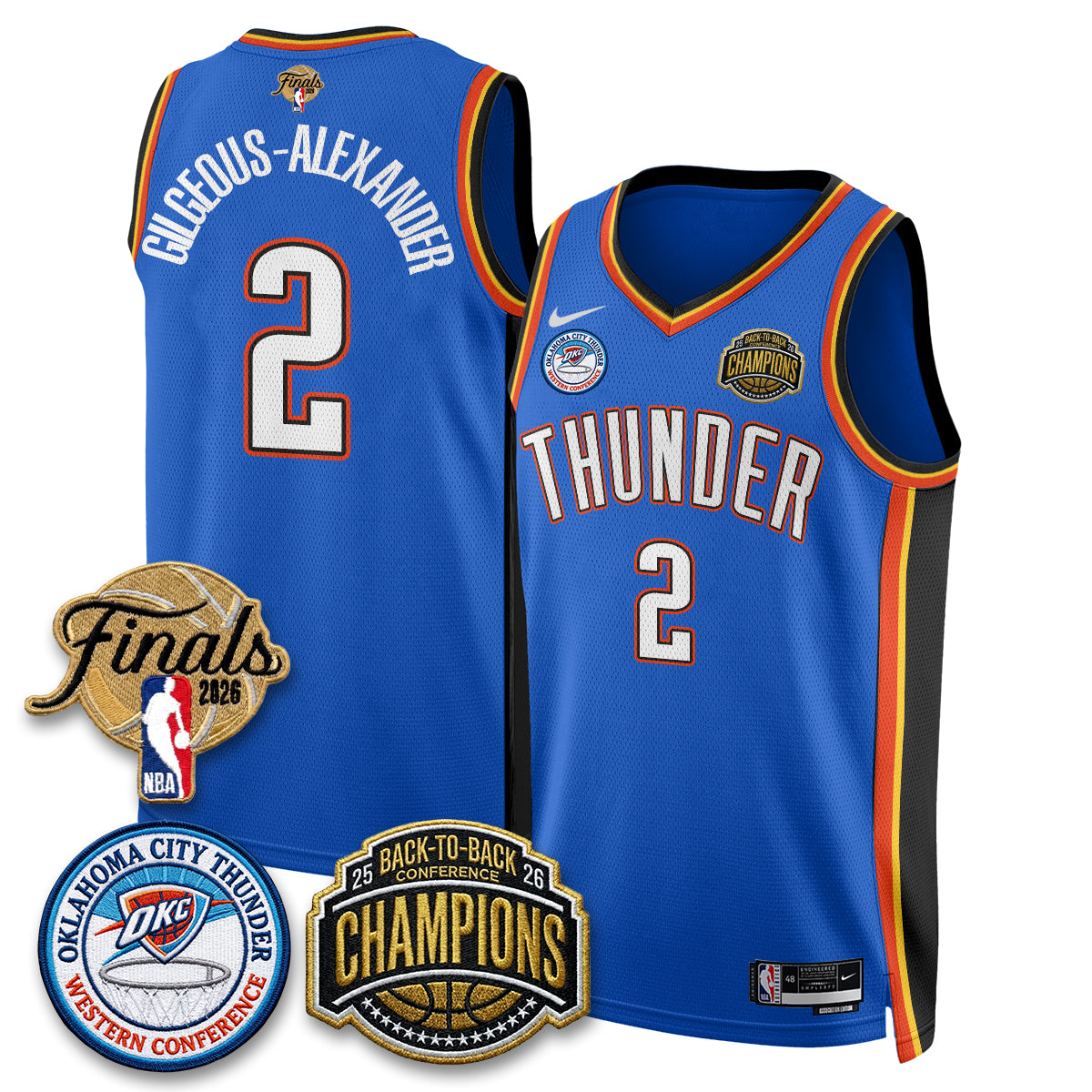 Oklahoma City Thunder 2026 NBA Western Conference Champions Vapor Jersey - Stitched