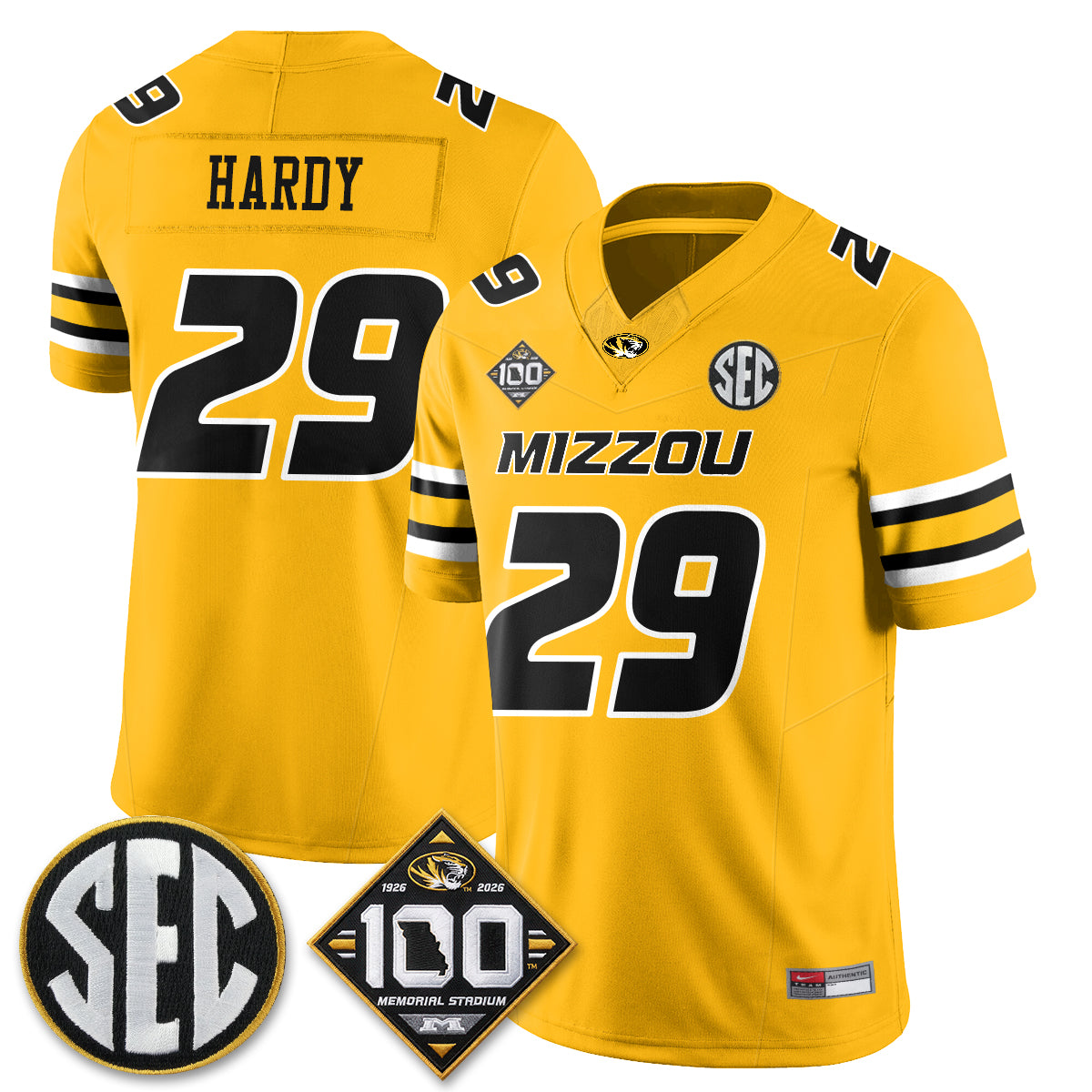 Missouri Tigers 100th Anniversary of Memorial Stadium Vapor Jersey - Stitched