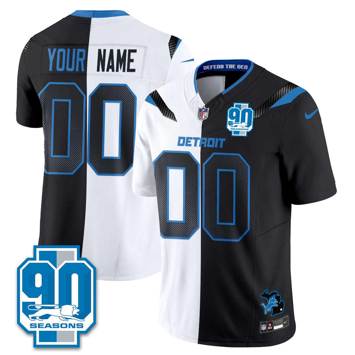 Detroit Lions Rivalries Split Edition Vapor Custom Jersey - Stitched