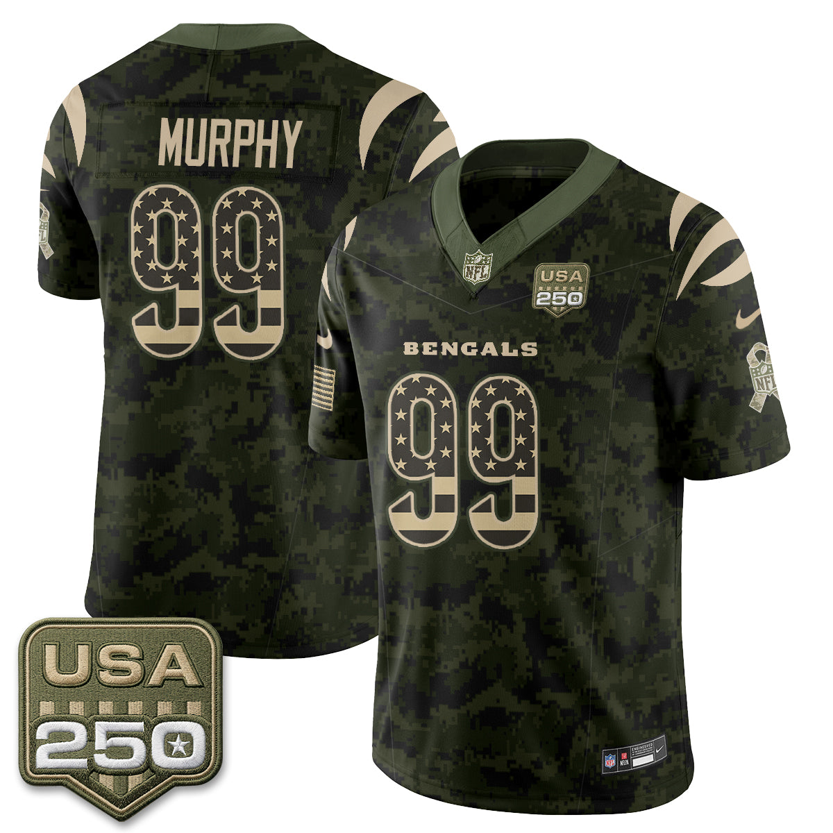 Cincinnati Bengals 2026 Salute to Service Vapor Jersey - Stitched