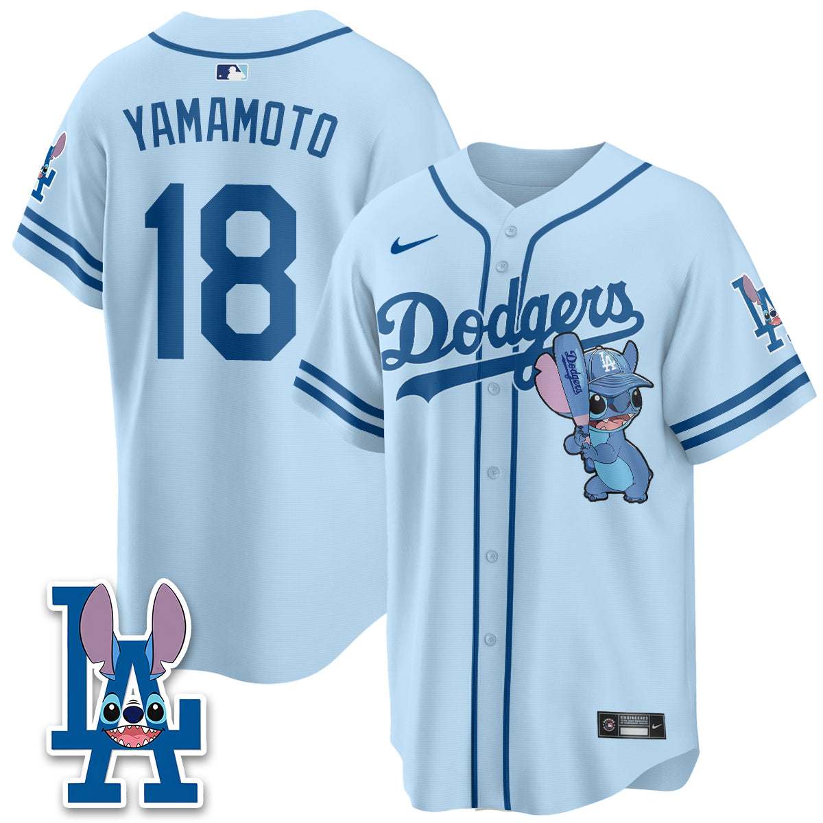 Los Angeles Dodgers x Blue Alien Edition Vapor Jersey - Stitched