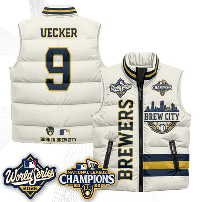 Milwaukee Brewers 2026 NL Champions Puffer Vest - Printed