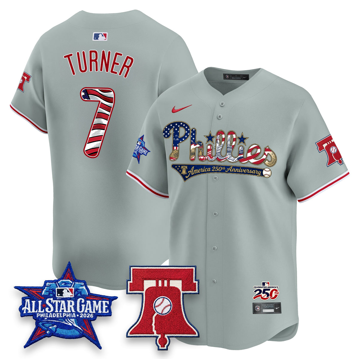 Philadelphia Phillies 2026 Independence Day USA Vapor Limited Jersey - Stitched