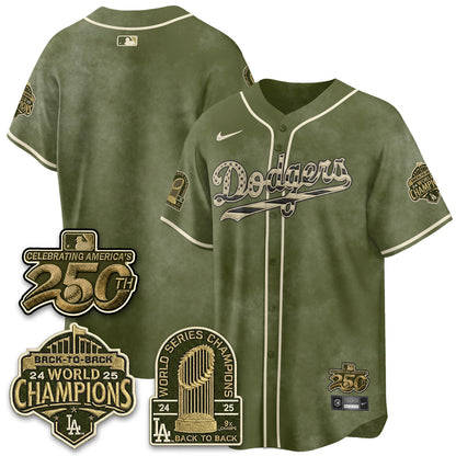 Los Angeles Dodgers New Era Olive 2026 Armed Forces Day Jersey -All Stitched V2