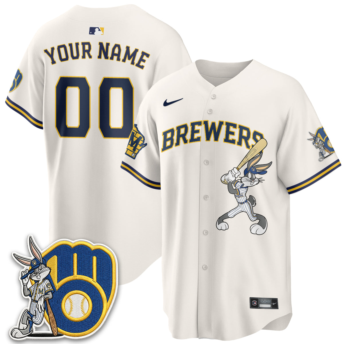 Custom Milwaukee Brewers Bunny Edition Vapor Jersey - Stitched N1
