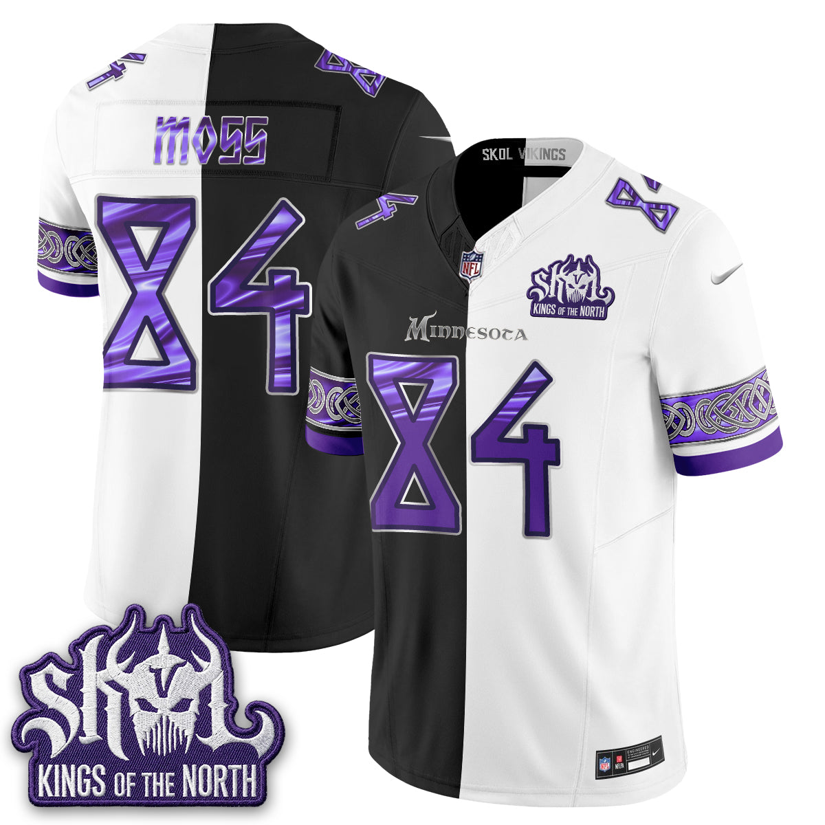 Minnesota Vikings Warrior Split Edition Vapor Jersey - Stitched-NQD
