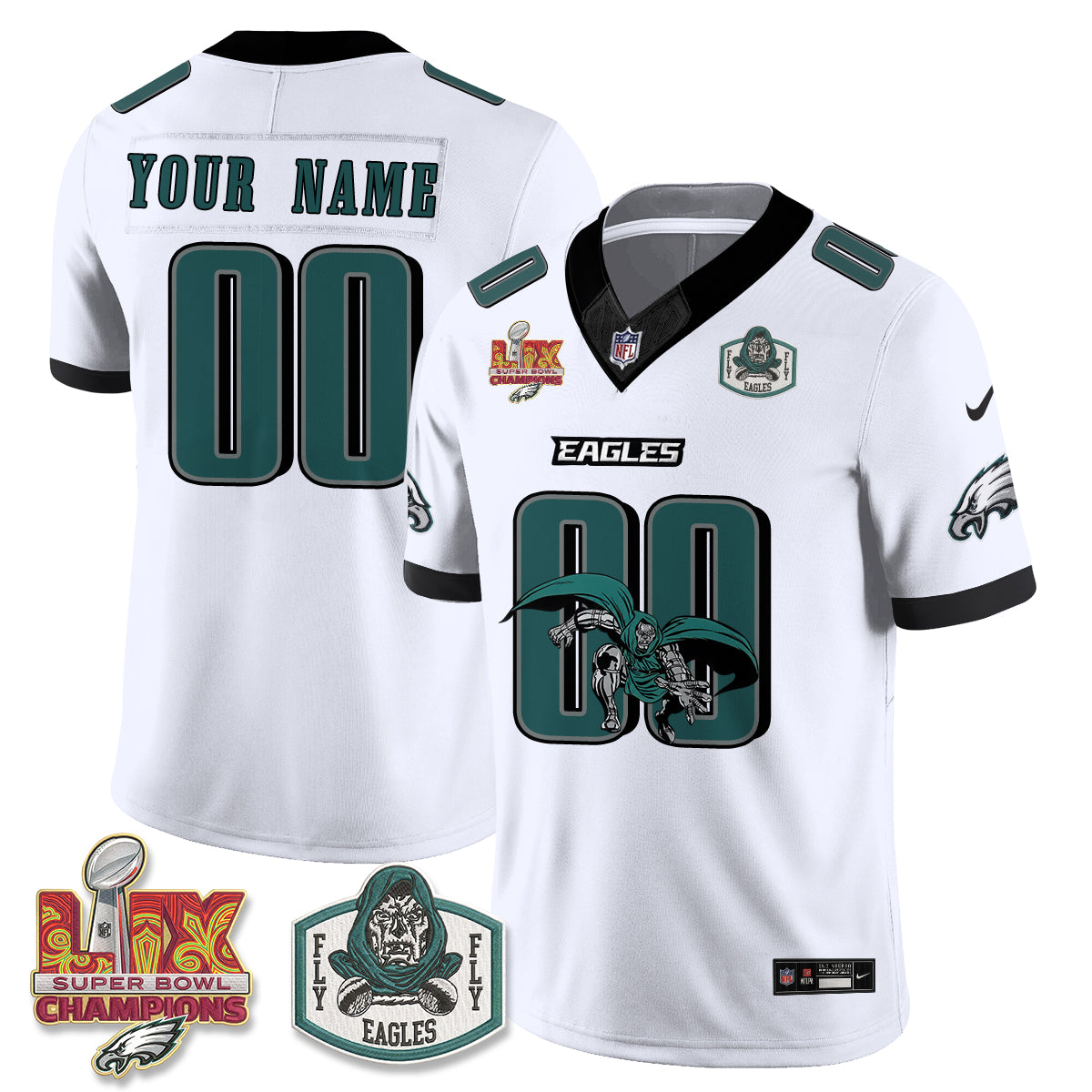 Philadelphia Eagles x Green Cape Villain Edition Vapor Custom Jersey - Stitched