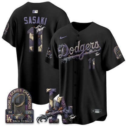 Los Angeles Dodgers Nightmare Edition Vapor Jersey - Stitched