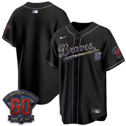 Atlanta Braves Nightmare Edition Vapor Jersey - Stitched