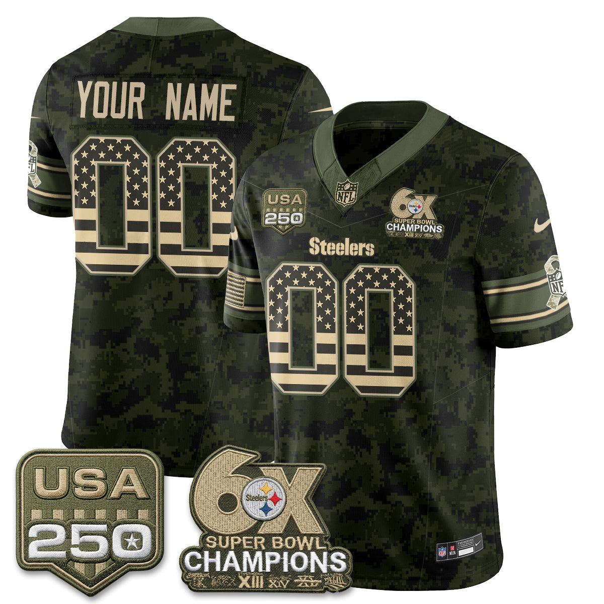 Pittsburgh Steelers 2026 Salute to Service Edition Vapor Custom Jersey - Stitched