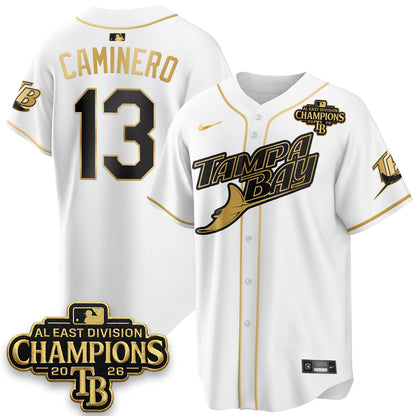 Tampa Bay Rays 2026 AL East Champs Gold Edition Vapor Jersey - Stitched-NQD