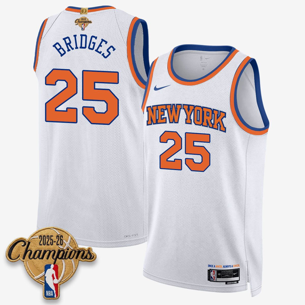 New York Knicks 2026 Basketball Champions Vapor Jersey V2- Stitched