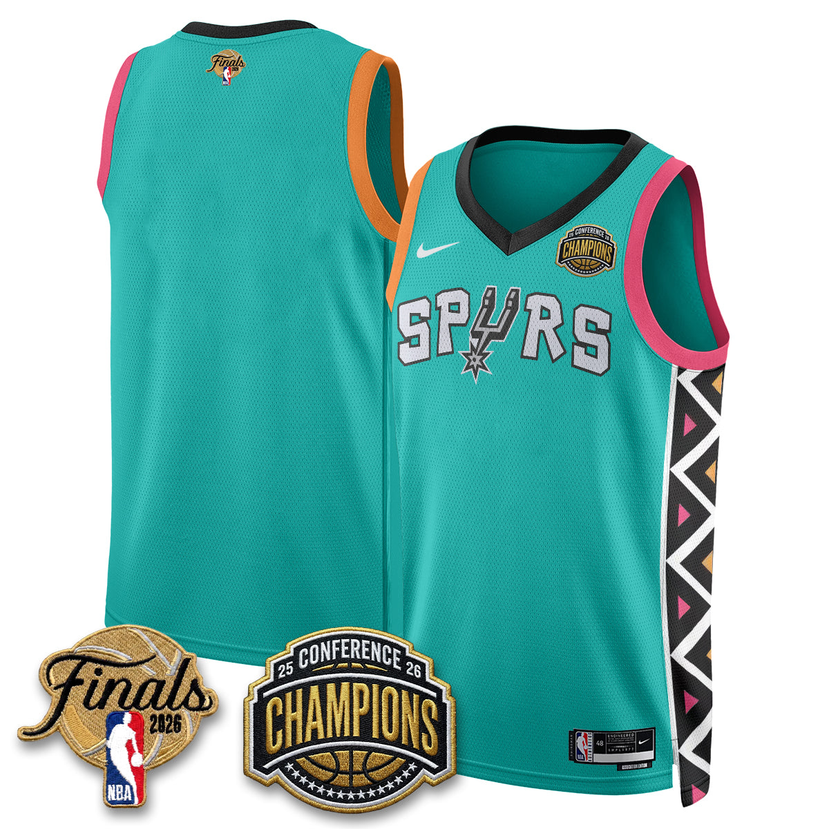 San Antonio Spurs 2026 NBA Western Conference Champions Vapor City Edition Jersey - Stitched