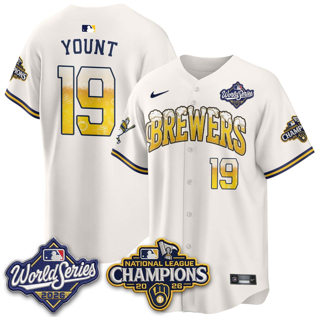 Milwaukee Brewers "Pitcher & Pint" WS26 & 2026 NL Champions Vapor Jersey - Stitched (V2)