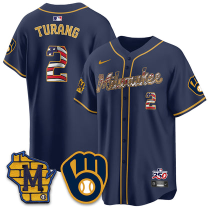 Milwaukee Brewers 2026 Independence Day USA Vapor Limited Jersey - Stitched