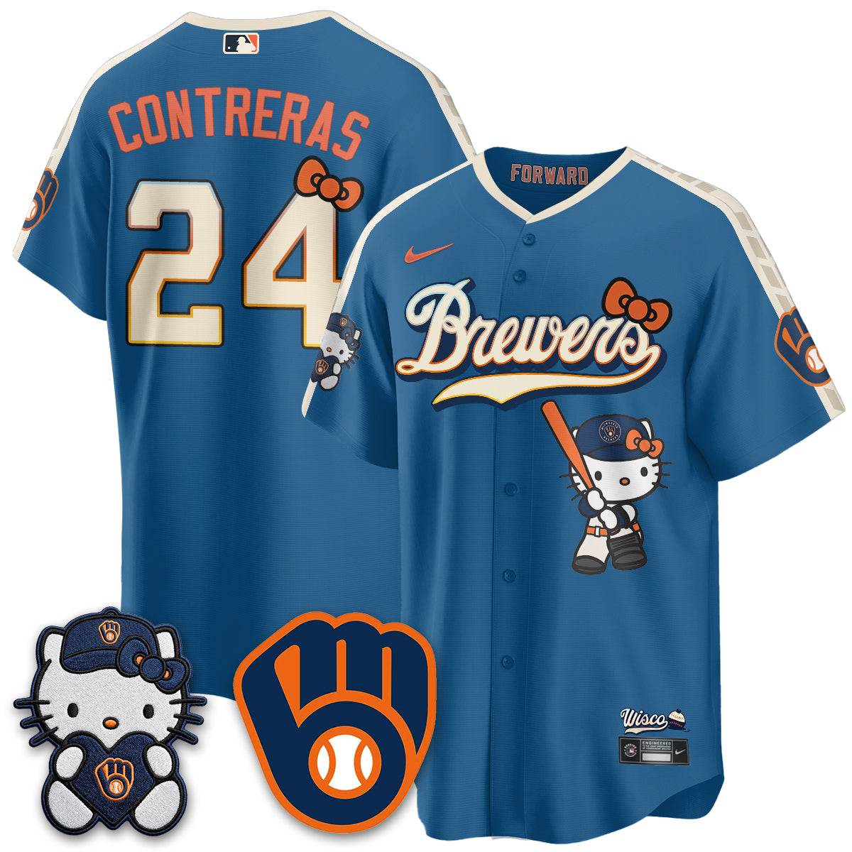 Milwaukee Brewers Meow KT Night Vapor Limited Jersey - Stitched