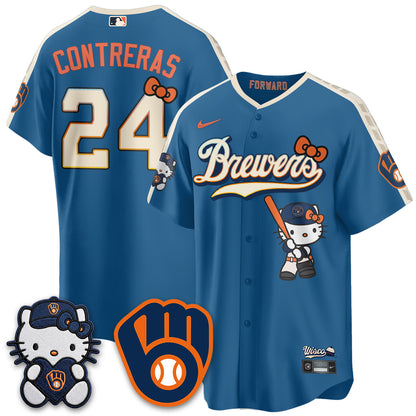 Milwaukee Brewers Meow KT Night Vapor Limited Jersey - Stitched