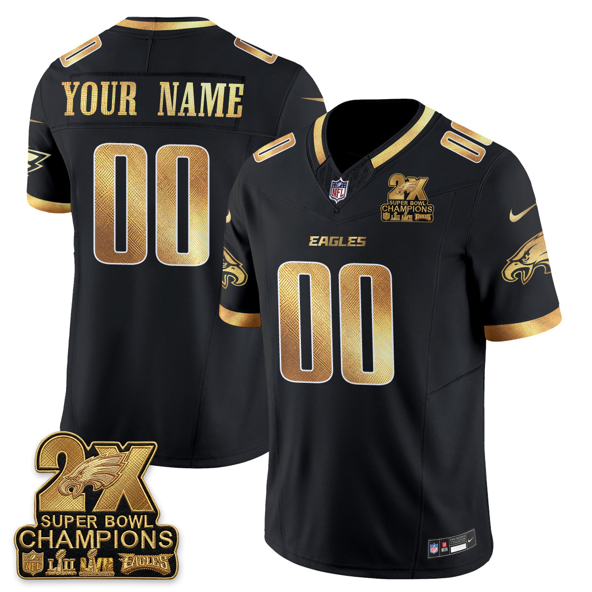 Philadelphia Eagles Fan Gear Vapor Custom Jersey V3- Stitched