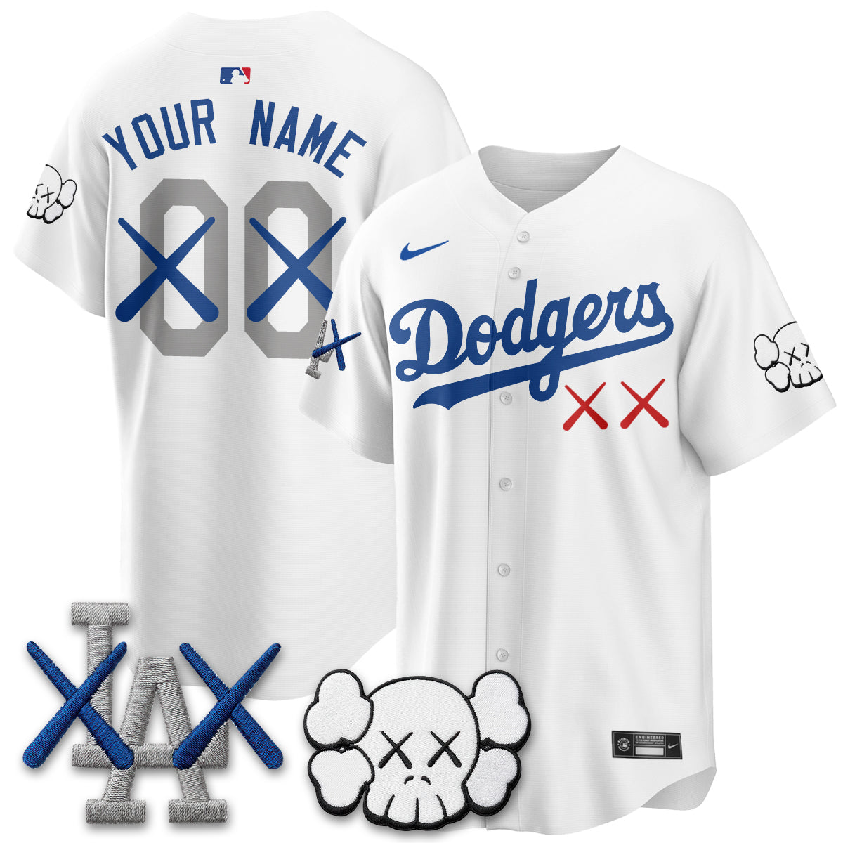Los Angeles Dodgers x KAWS Edition Vapor Custom Jersey - Stitched