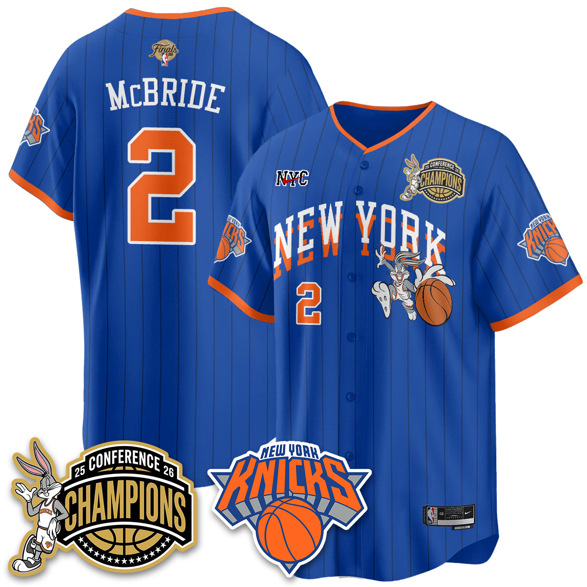 New York Knicks 2026 NBA Finals x Bunny Vapor Jersey V2- Stitched