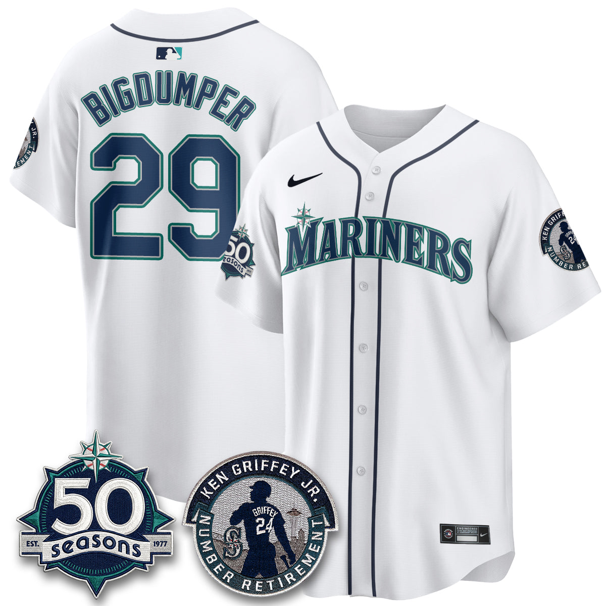 Seattle Mariners Ken Griffey Jr. Patch Vapor Premier Limited Jersey - All Stitched