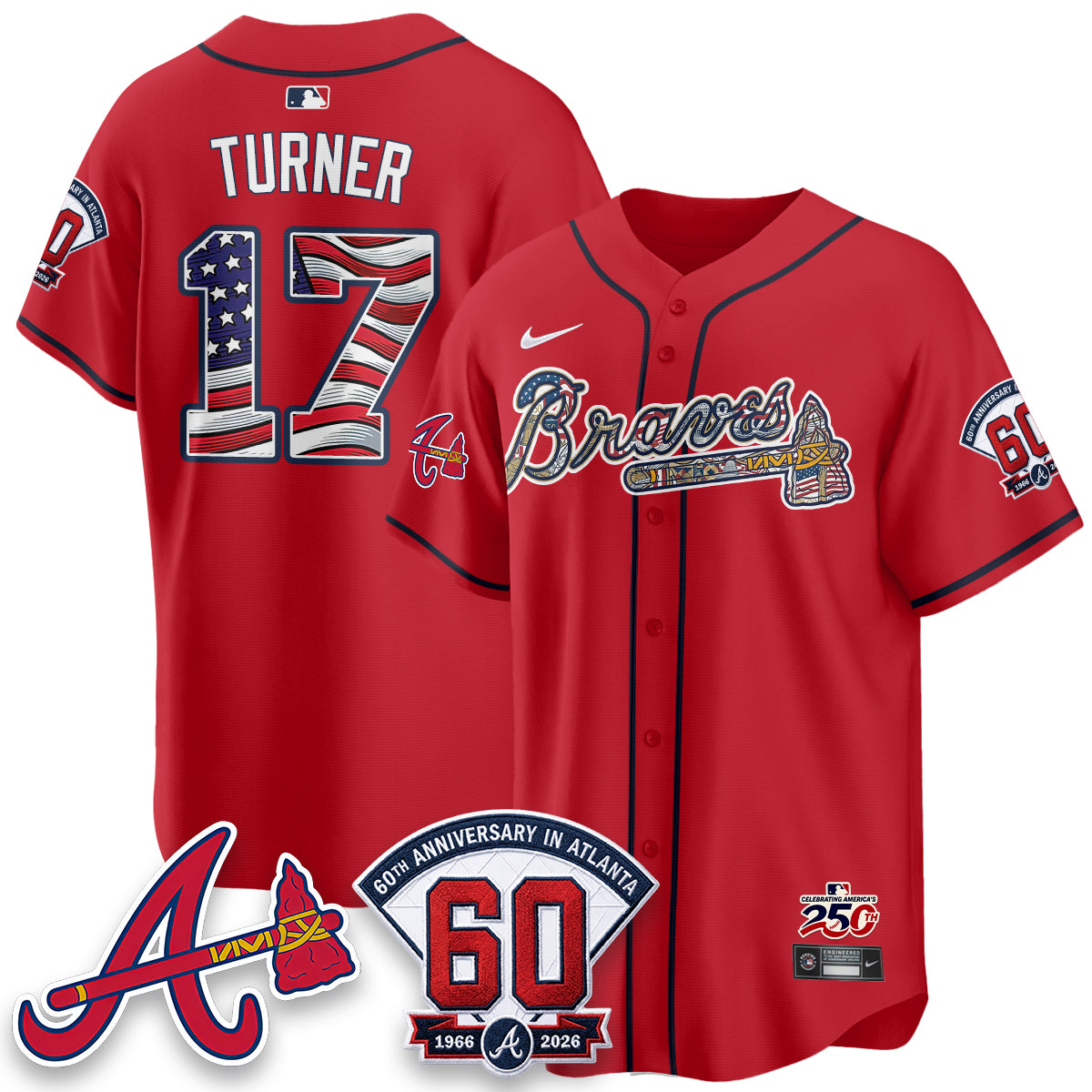Atlanta Braves 2026 Independence Day USA Vapor Limited Jersey - Stitched