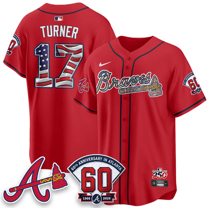 Atlanta Braves 2026 Independence Day USA Vapor Limited Jersey - Stitched