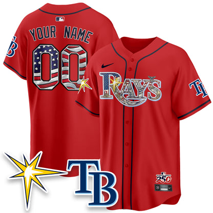 Tampa Bay Rays Independence Day USA 2026 Vapor Limited Custom Jersey - Stitched