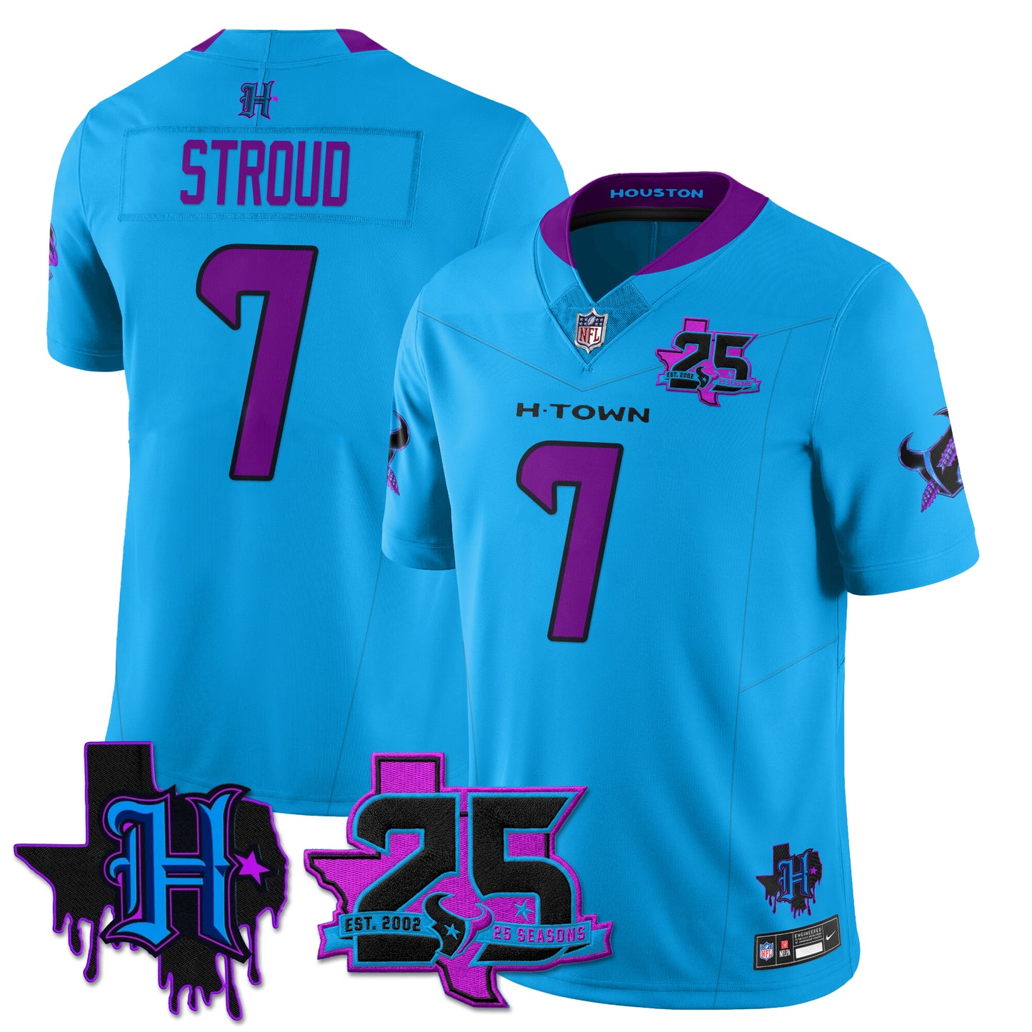 Houston Texans 25th Seasons in 2026 DJ Screw Vapor Limited Jersey - All Stitched