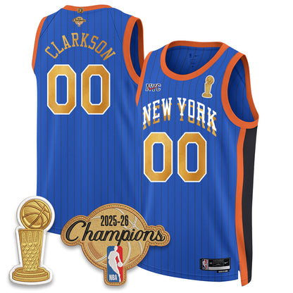 New York Knicks Champions Night Vapor Jersey - Stitched-NQD