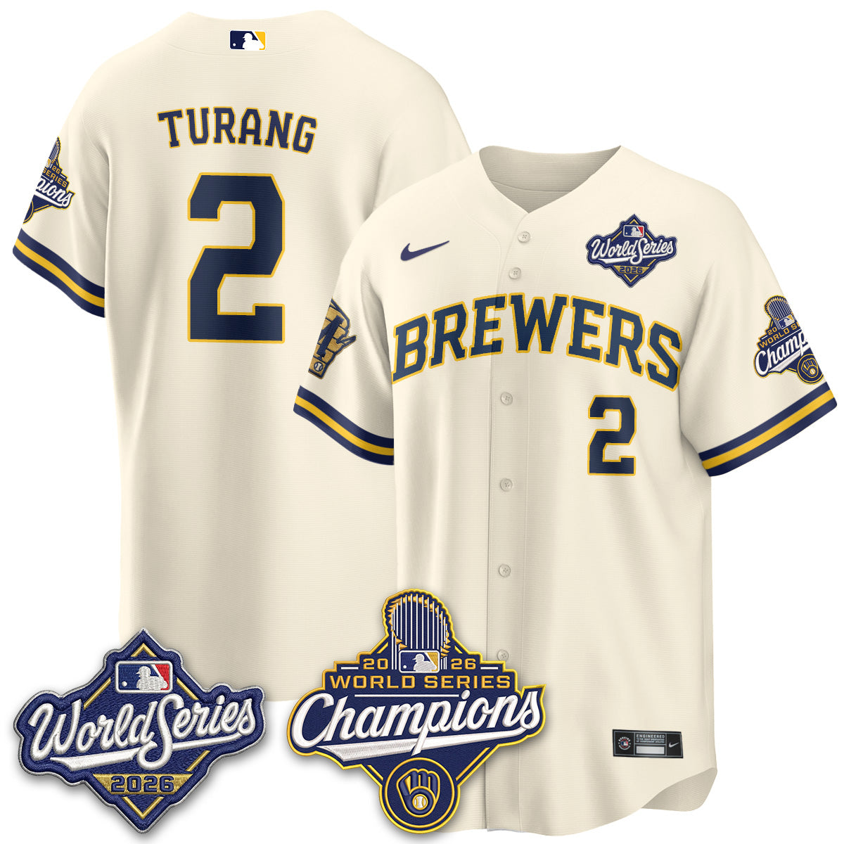 Milwaukee Brewers 2026 WS Champions Vapor Jersey - Stitched