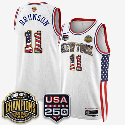 New York Knicks 2026 NBA Eastern Conference Champions x Fourth of July Vapor Jersey - Stitched