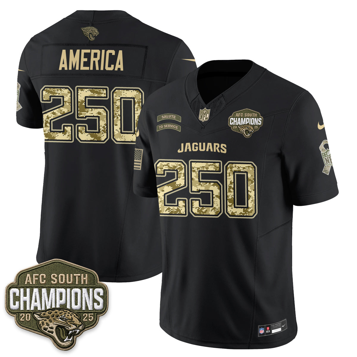 Jacksonville Jaguars 2026 Salute to Service V2 Vapor Jersey - Stitched