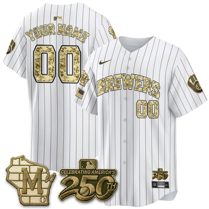 Milwaukee Brewers Salute to Service 2026 Vapor Limited Custom Jersey - All Stitched