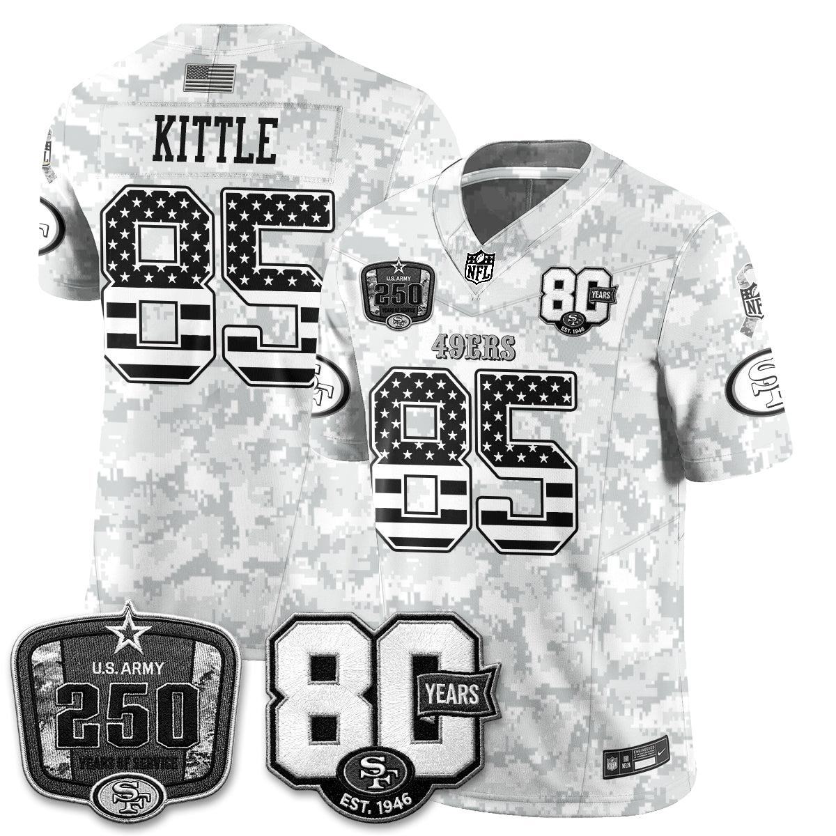 San Francisco 49ers 2026 Salute to Service Edition Vapor Jersey V2- Stitched-NQD