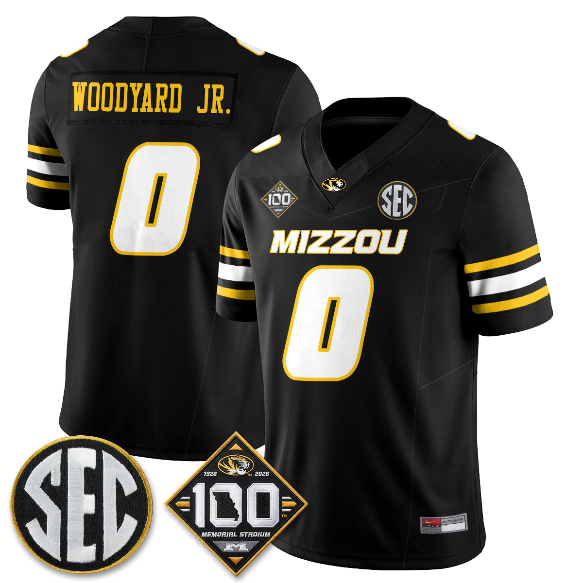 Missouri Tigers 100th Anniversary of Memorial Stadium Vapor Jersey - Stitched