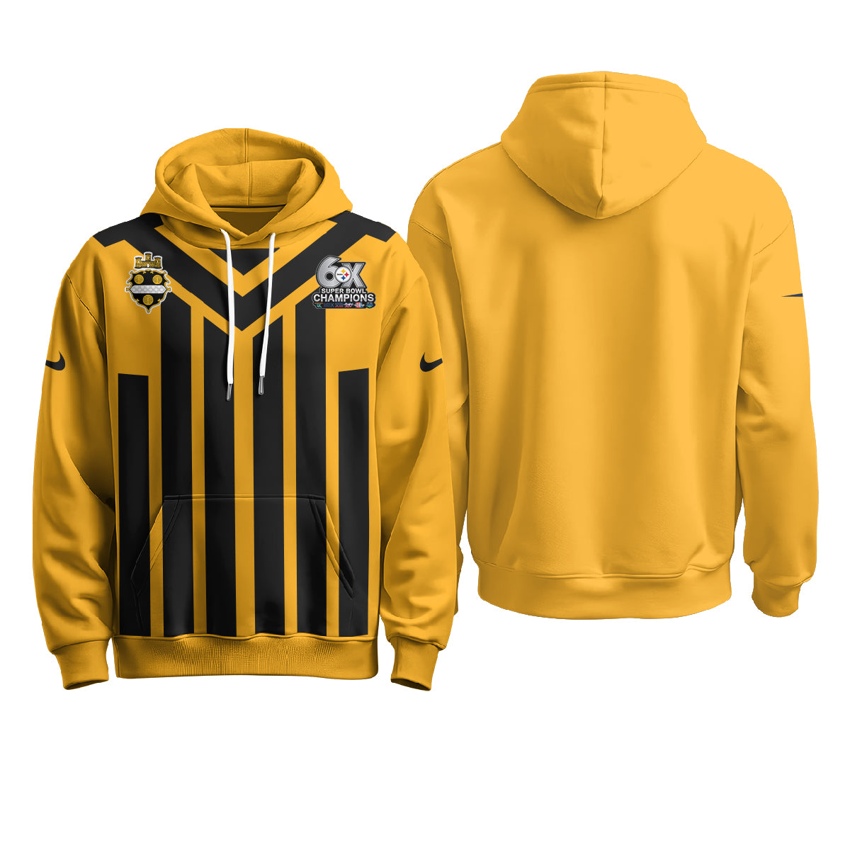 Pittsburgh Steelers 6X Champs Rivalries Fleece Hoodie - Printed