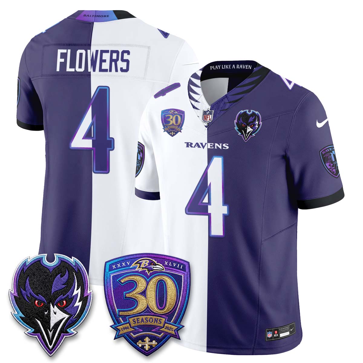 Baltimore Ravens The Next Flight Split Vapor Jersey - Stitched